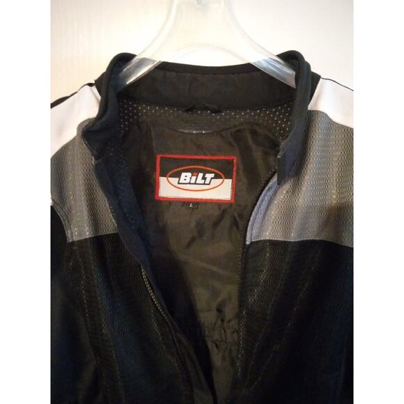 Motorcycle Jacket Bilt Mens BLM1 Mesh Black Padded Full Zip Biker SZ Large L Lg - Picture 2 of 12